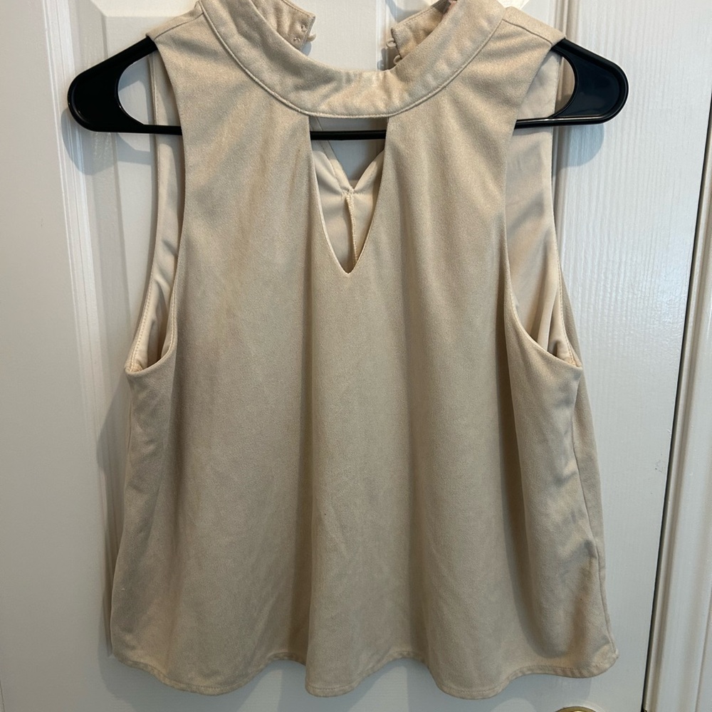 Elegant Cream Sleeveless Tank Top